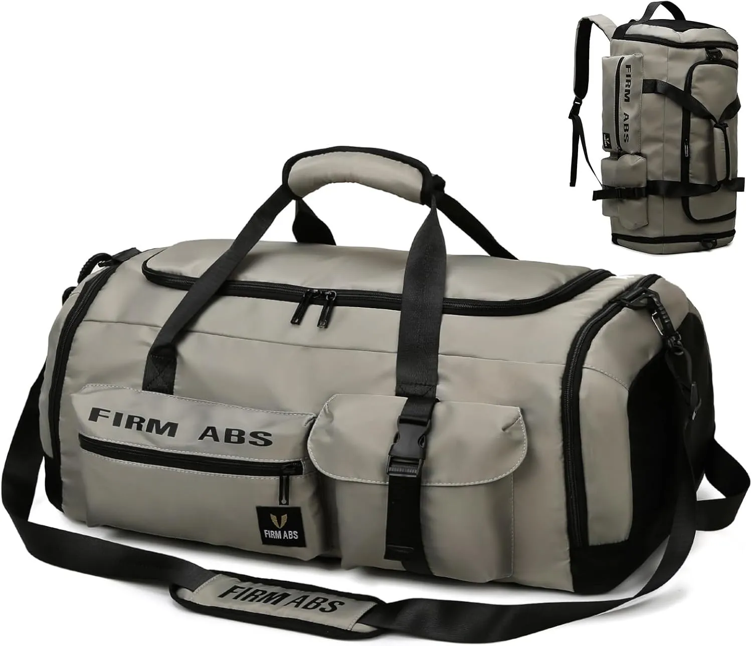 3 in 1 Gym Bag for Men and Women, 65L Large Capacity Travel Duffle Bags Convertible Backpack Weekender Overnight Bag with Shoes Compartment and Dry and Wet Separation
