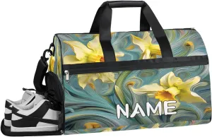 Abstract Flower Art Sports Gym Bag with Wet Pocket & Shoes Compartment Travel Duffel Bag for Women Men Custom Sports Gym Bag Personalized Overnight Stay Weekend Tote Beach Luggage