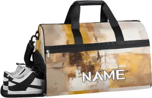 Abstract Graffiti Texture Sports Gym Bag with Wet Pocket & Shoes Compartment Travel Duffel Bag for Women Men Custom Sports Gym Bag Personalized Overnight Stay Weekend Tote Beach Luggage