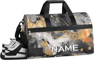 Abstract Marble Printing Sports Gym Bag with Wet Pocket & Shoes Compartment Travel Duffel Bag for Women Men Custom Sports Gym Bag Personalized Overnight Stay Weekend Tote Beach Luggage