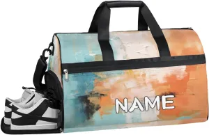Abstract Summer Patterns Sports Gym Bag with Wet Pocket & Shoes Compartment Travel Duffel Bag for Women Men Custom Sports Gym Bag Personalized Overnight Stay Weekend Tote Beach Luggage