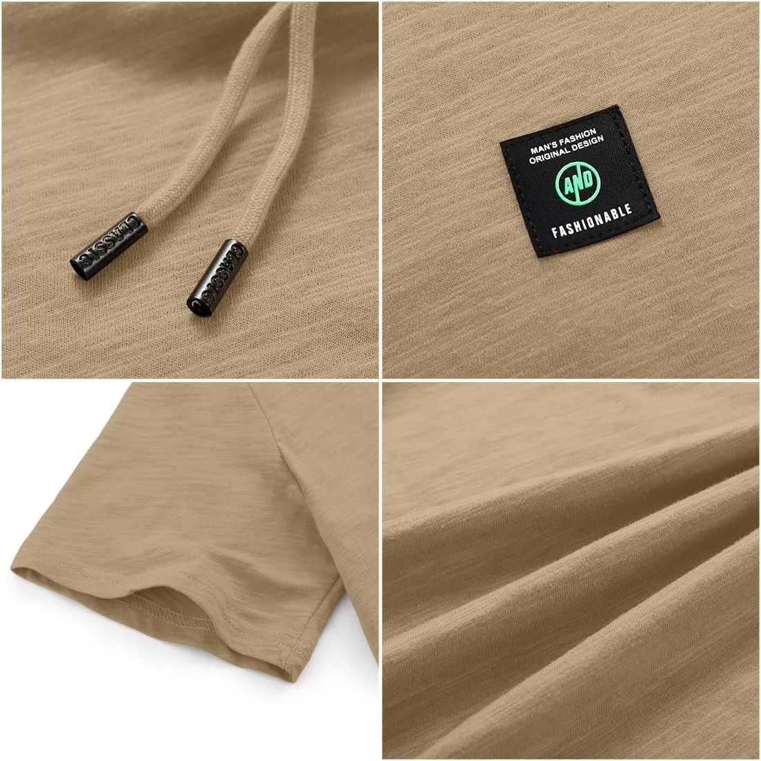 Aiyino Men's Short Sleeve Athletic Hoodies Sport Sweatshirt Solid Color Fashion Pullover