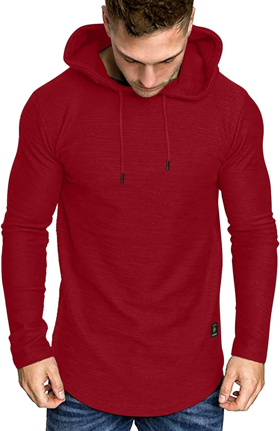 Aiyino Men's Short Sleeve Athletic Hoodies Sport Sweatshirt Solid Color Fashion Pullover
