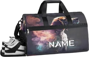 Animal Dog Print Sports Gym Bag with Wet Pocket & Shoes Compartment Travel Duffel Bag for Women Men Custom Sports Gym Bag Personalized Overnight Stay Weekend Tote Beach Luggage