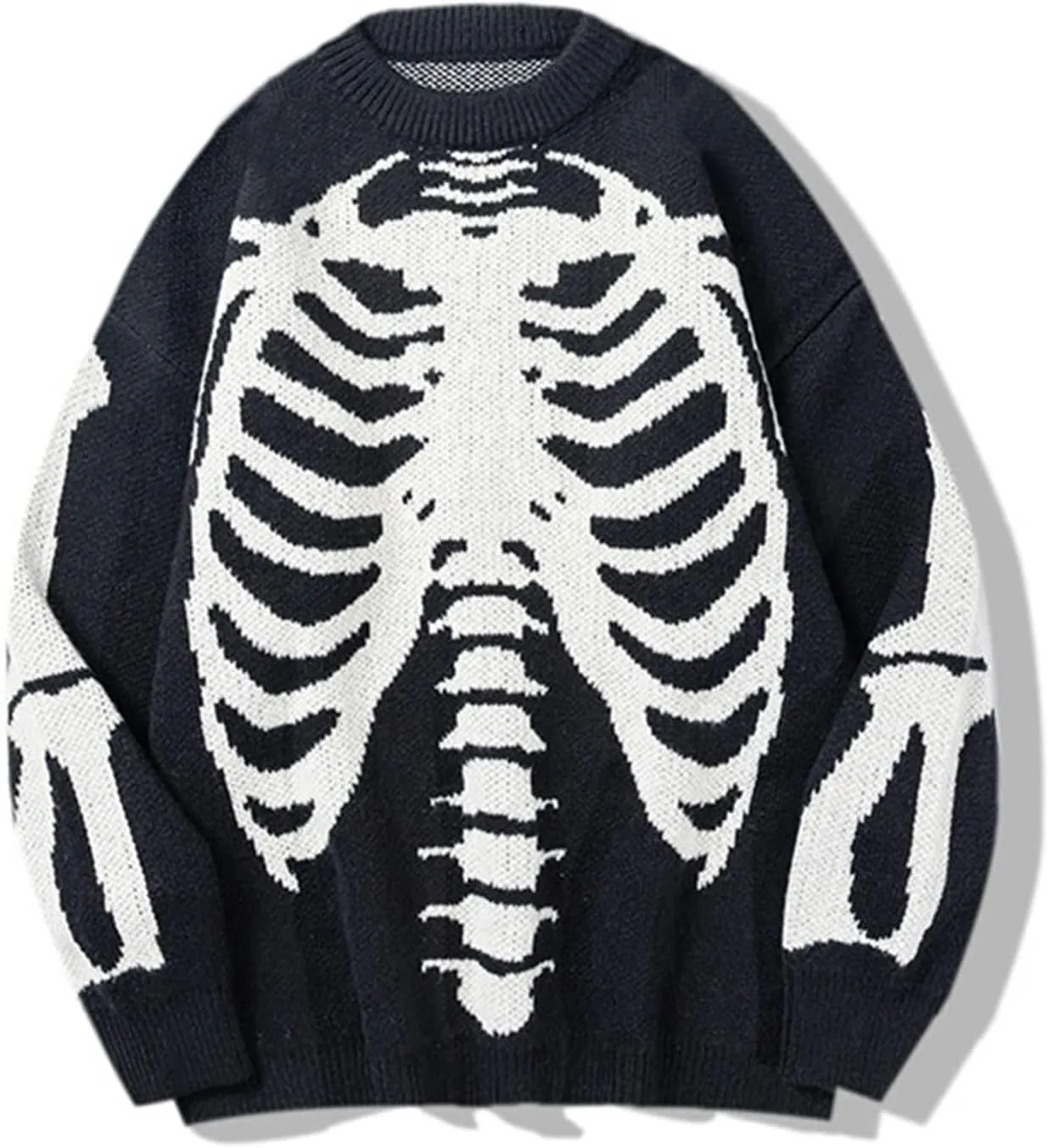 Arssm Mens Vintage Sweater Grandpa y2k Oversized Casual Cable Knit Sweater Pullover Graphic Crewneck Tops