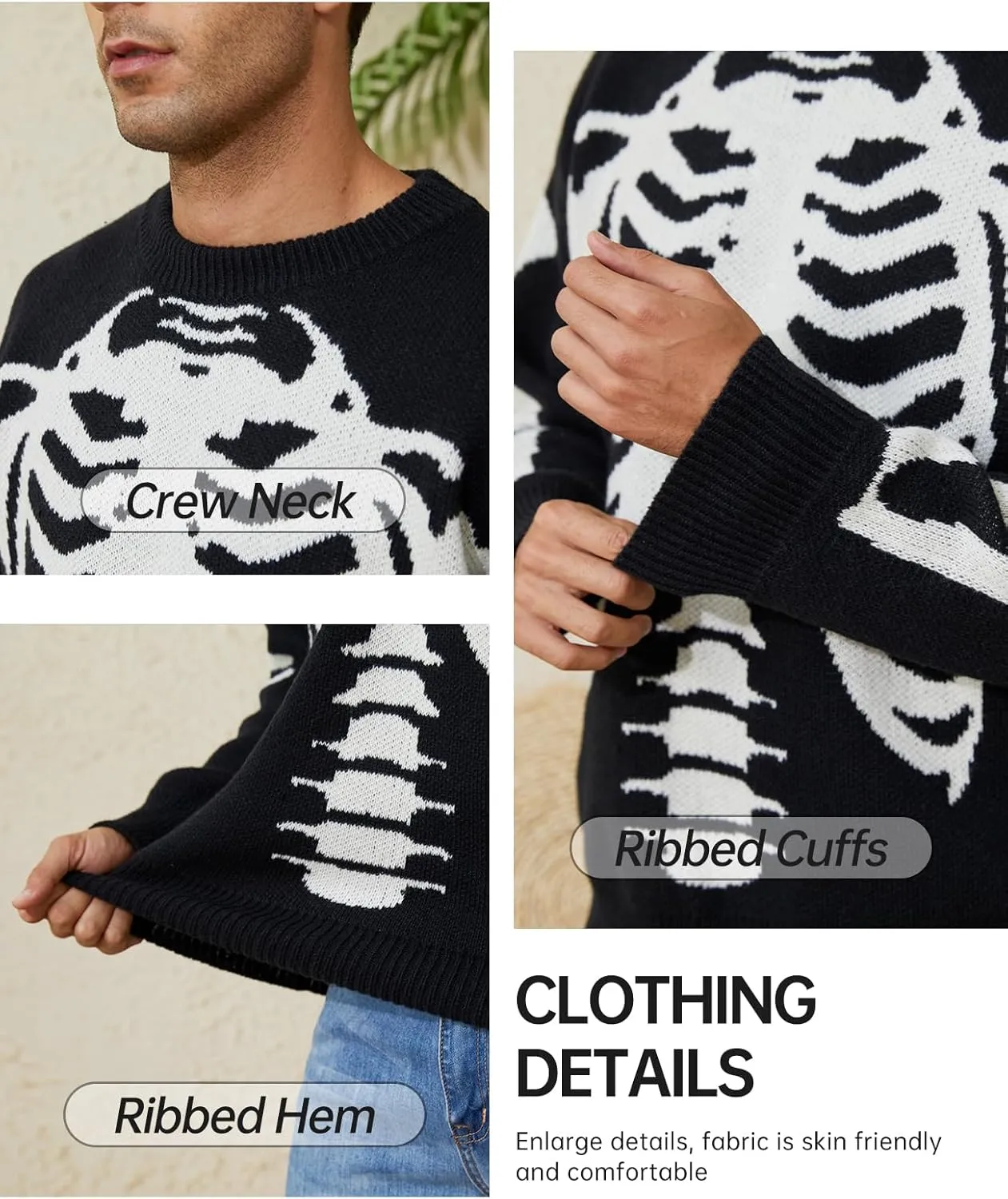 Arssm Mens Vintage Sweater Grandpa y2k Oversized Casual Cable Knit Sweater Pullover Graphic Crewneck Tops