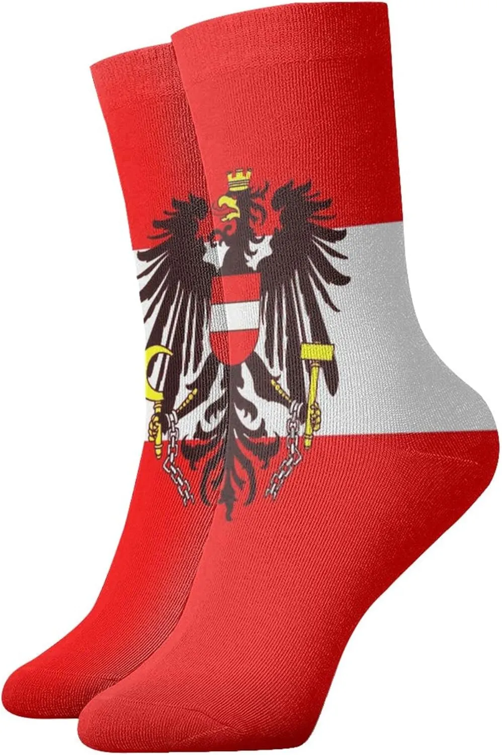 Austrian flag Unisex Casual Crew Socks Novelty Athletic Socks Men's Dress Socks Patterned Sock