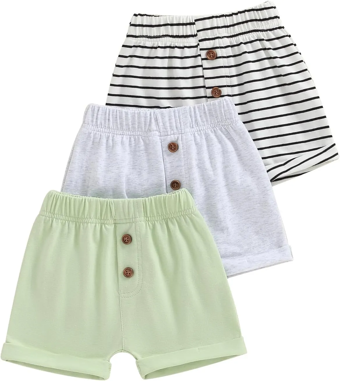 Baby Boys' Toddler 3-Pack Pull-on Jogger Shorts Knit Shorts Classic Fit Elastic Waist Shorts Kids Multipacks Pants
