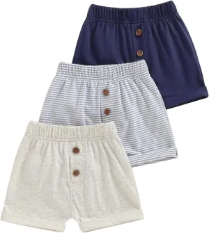 Baby Boys' Toddler 3-Pack Pull-on Jogger Shorts Knit Shorts Classic Fit Elastic Waist Shorts Kids Multipacks Pants