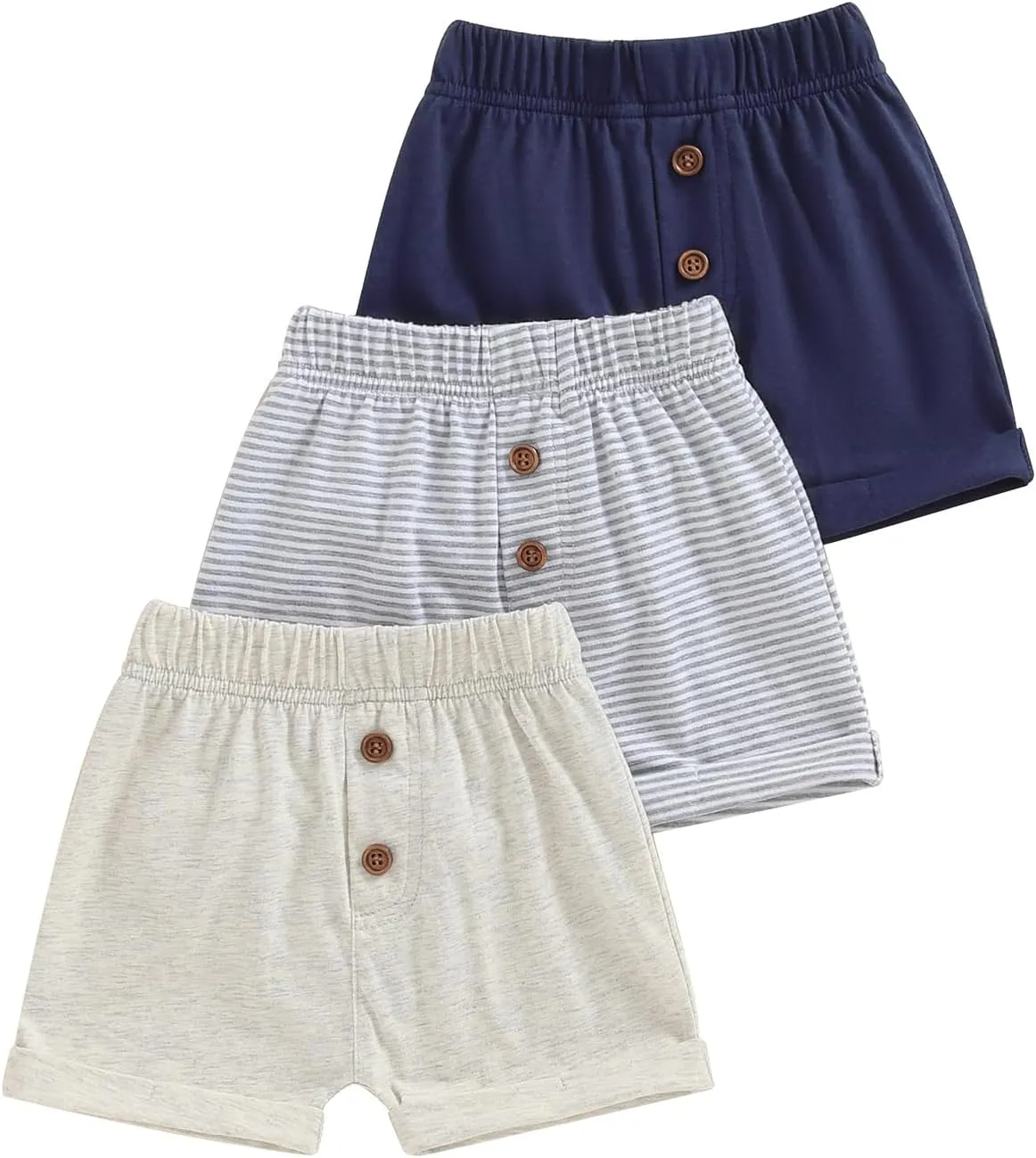 Baby Boys' Toddler 3-Pack Pull-on Jogger Shorts Knit Shorts Classic Fit Elastic Waist Shorts Kids Multipacks Pants