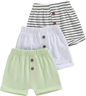 Baby Boys' Toddler 3-Pack Pull-on Jogger Shorts Knit Shorts Classic Fit Elastic Waist Shorts Kids Multipacks Pants