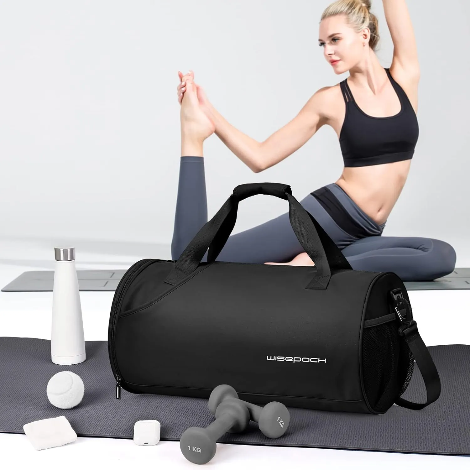 Bag for Women Fashion Simple Duffle Bag Women Small Duffle Bag for Men Travel Bag Sport Bag Weekender Bags for Women Swim Bag Workout Bag with Wet Pocket and Shoes Compartment Purple