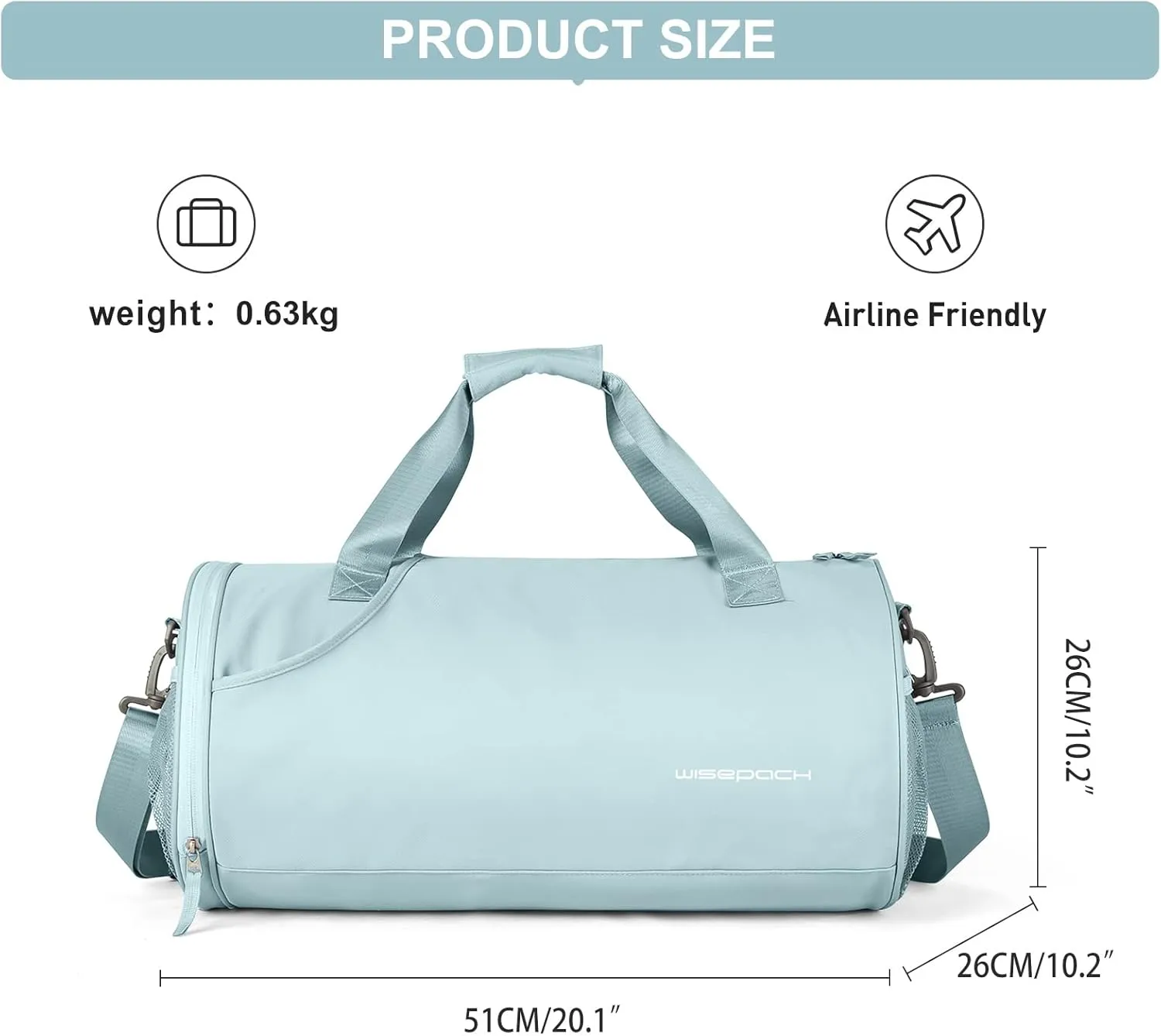 Bag for Women Fashion Simple Duffle Bag Women Small Duffle Bag for Men Travel Bag Sport Bag Weekender Bags for Women Swim Bag Workout Bag with Wet Pocket and Shoes Compartment Purple
