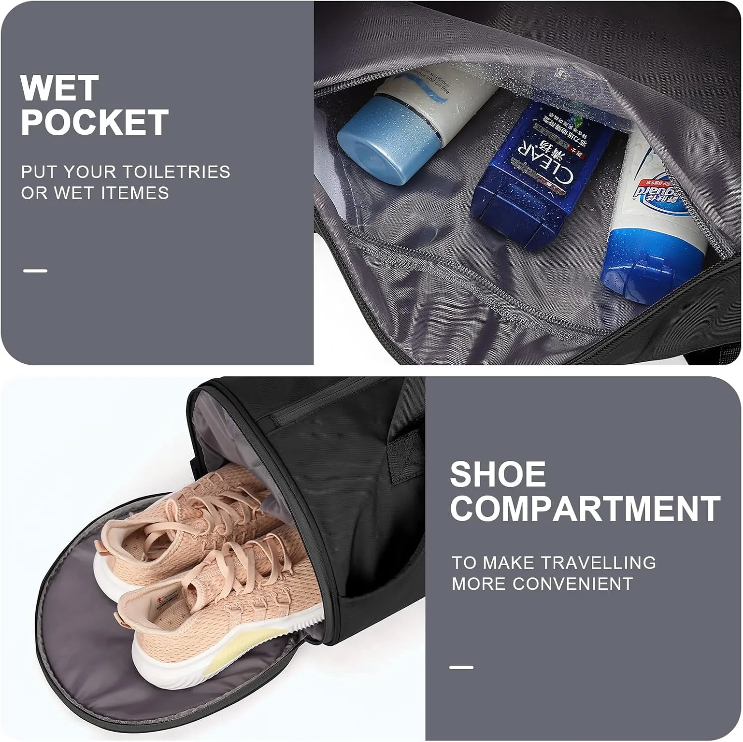 Bag for Women Fashion Simple Duffle Bag Women Small Duffle Bag for Men Travel Bag Sport Bag Weekender Bags for Women Swim Bag Workout Bag with Wet Pocket and Shoes Compartment Purple