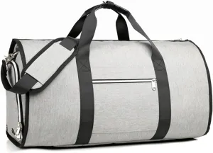 BAG WIZARD Convertible Garment Bag for Travel, Carry on Garment Duffle Bags with Shoes Compartment, 2 in 1 Hanging Suitcase Suit Travel Bag for Men Women, Grey