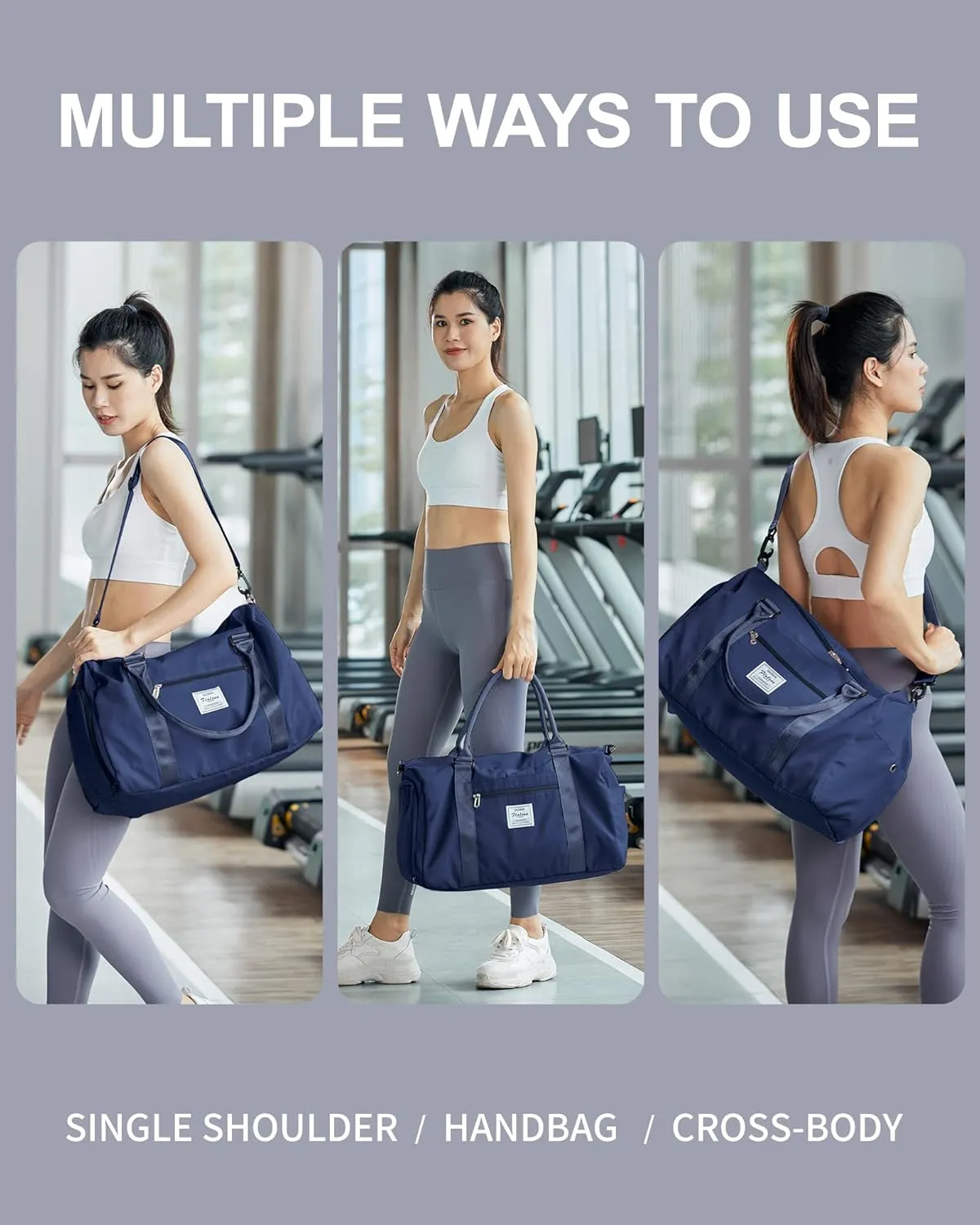 Bag Womens Mens with Shoes Compartment and Wet Pocket,Travel Duffel Bag for Women for Plane,Sport COLOY Tote Bags Swimming Yoga,Small Waterproof Weekend Overnight Bag Carry on Bag Hospita