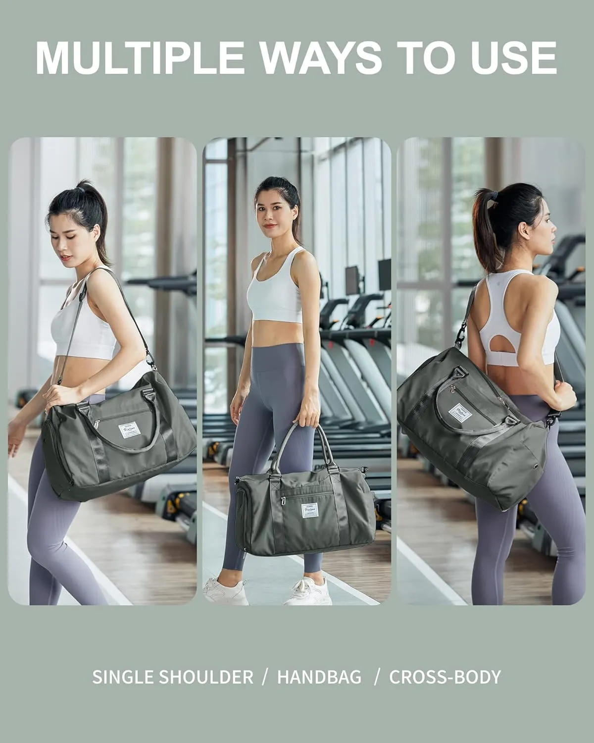Bag Womens Mens with Shoes Compartment and Wet Pocket,Travel Duffel Bag for Women for Plane,Sport Tote Bags Swimming Yoga,Small Waterproof Weekend Overnight Bag Carry on Bag Hospita