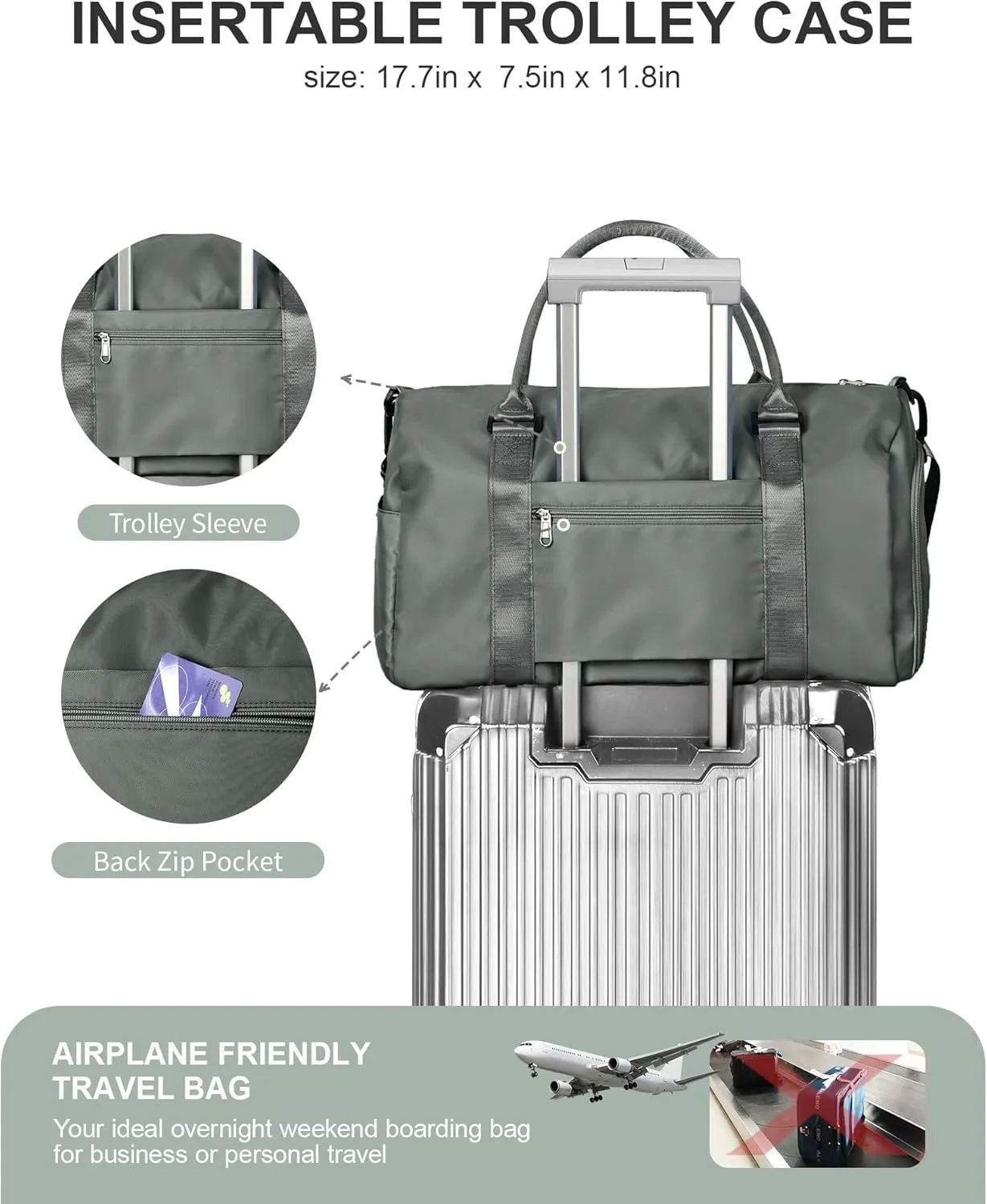 Bag Womens Mens with Shoes Compartment and Wet Pocket,Travel Duffel Bag for Women for Plane,Sport Tote Bags Swimming Yoga,Small Waterproof Weekend Overnight Bag Carry on Bag Hospita