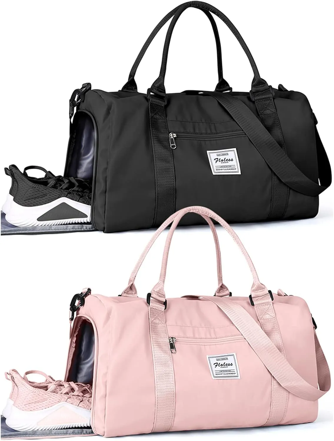 Bag Womens Mens with Shoes Compartment and Wet Pocket,Travel Duffel Bag for Women for Plane,Sport Tote Bags Swimming Yoga,Waterproof Weekend Overnight Bag Carry on Bag Hospital Holdalls