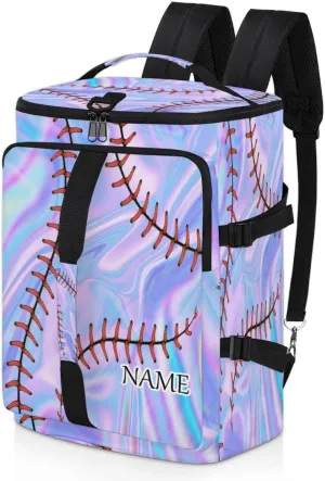 Baseball Abstract Galaxy Personalized Gym Duffle Bag Backpack for Men Women Galaxy Print Custom Name Sports Duffle Bag Pack with Shoes Compartment Travel Hiking Holdall Laptop Daypack Bag