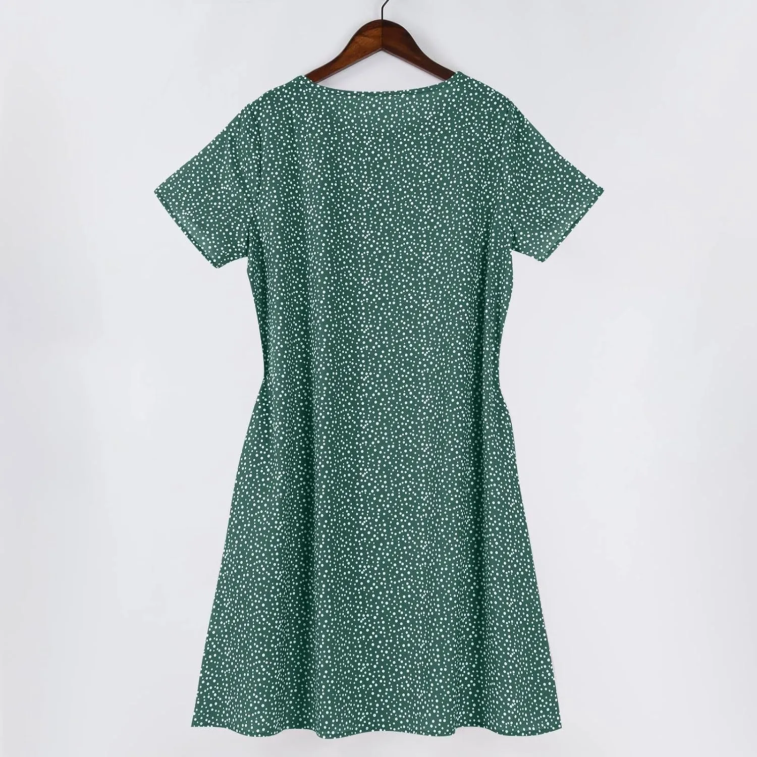 BAXLIMEK Beach Dresses for Women,2025 Summer Trendy Floral Print Boho Vacation Dress,Casual Short Sleeve Flowy Midi Dress