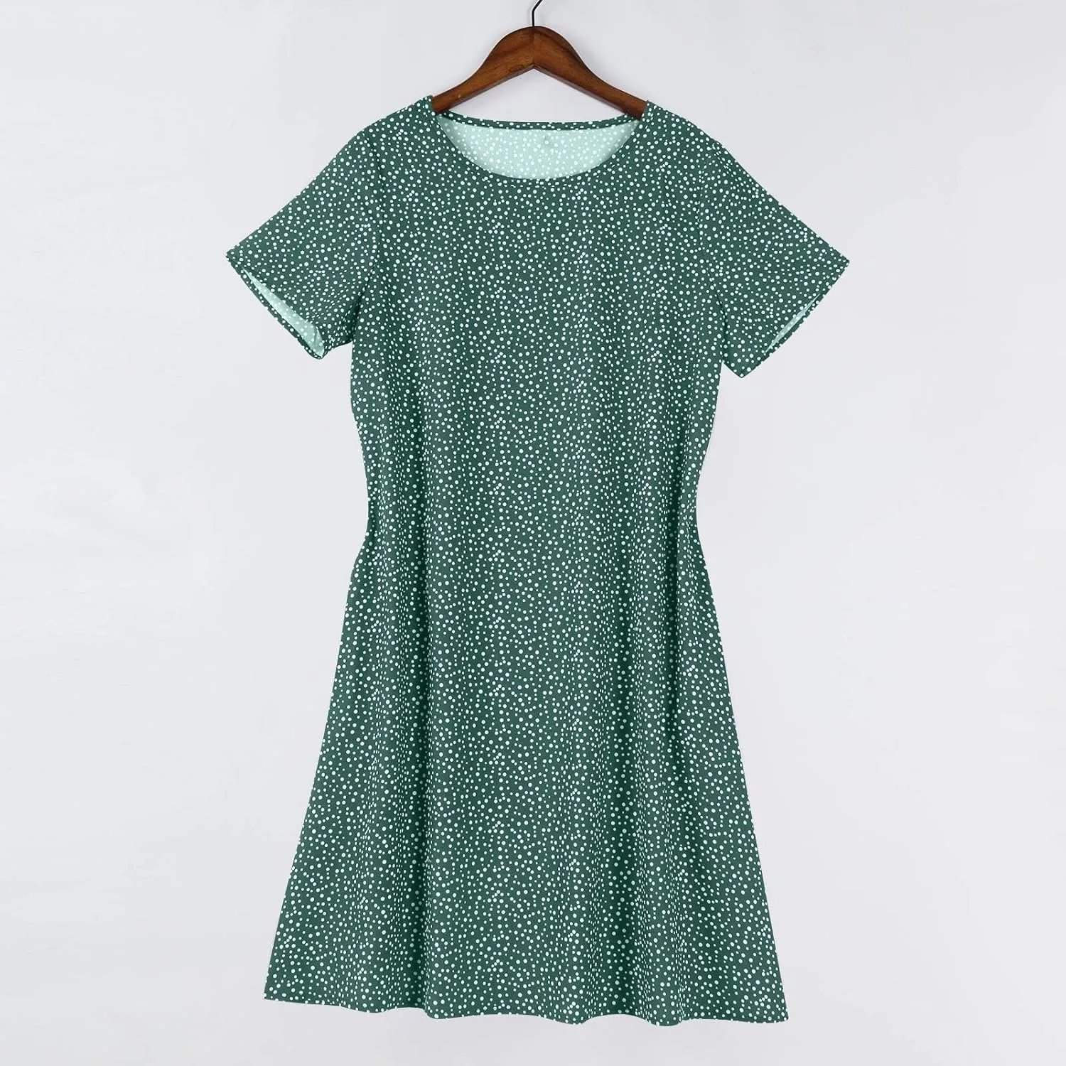 BAXLIMEK Beach Dresses for Women,2025 Summer Trendy Floral Print Boho Vacation Dress,Casual Short Sleeve Flowy Midi Dress