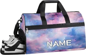Beautiful Galaxy Illustration Sports Gym Bag with Wet Pocket & Shoes Compartment Travel Duffel Bag for Women Men Custom Sports Gym Bag Personalized Overnight Stay Weekend Tote Beach Luggage