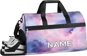 Beautiful Galaxy Watercolor Sports Gym Bag with Wet Pocket & Shoes Compartment Travel Duffel Bag for Women Men Custom Sports Gym Bag Personalized Overnight Stay Weekend Tote Beach Luggage