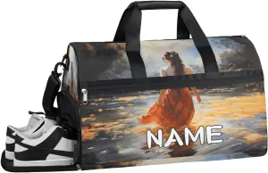 Beautiful Girl Background Sports Gym Bag with Wet Pocket & Shoes Compartment Travel Duffel Bag for Women Men Custom Sports Gym Bag Personalized Overnight Stay Weekend Tote Beach Luggage