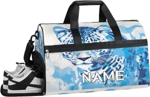 Beautiful Leopard Watercolor Sports Gym Bag with Wet Pocket & Shoes Compartment Travel Duffel Bag for Women Men Custom Sports Gym Bag Personalized Overnight Stay Weekend Tote Beach Luggage