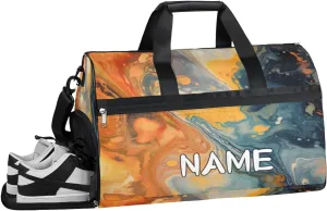 Beautiful Marble Texture Sports Gym Bag with Wet Pocket & Shoes Compartment Travel Duffel Bag for Women Men Custom Sports Gym Bag Personalized Overnight Stay Weekend Tote Beach Luggage