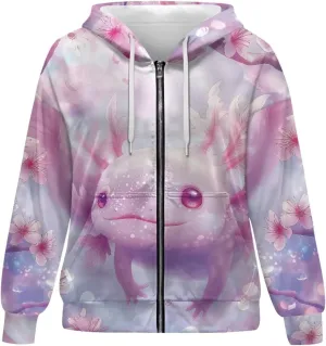 Binienty Hoodie Zip Up Women Oversized Sweatshirts Lightweight Casual Jacket Y2K Clothes Drawstring Hoody Streetwear