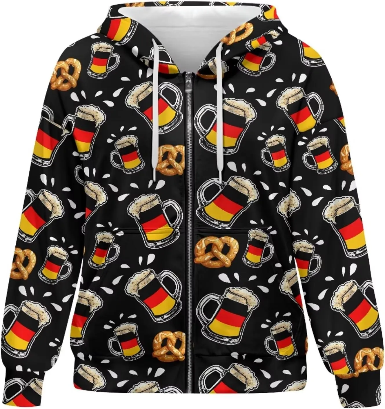 Binienty Hoodie Zip Up Women Oversized Sweatshirts Lightweight Casual Jacket Y2K Clothes Drawstring Hoody Streetwear