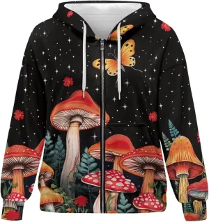 Binienty Hoodie Zip Up Women Oversized Sweatshirts Lightweight Casual Jacket Y2K Clothes Drawstring Hoody Streetwear