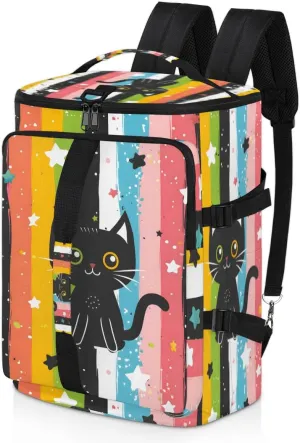 Black Cat Travel Backpack Carry On Flight Approved for Men Women, Lightweight Large Luggage Weekender Casual Daypack Backpacks for Traveling Airplane