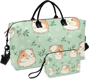 Bolaz Duffle Bag for Travel-Hamster4Weekender Overnight Bag with Wet Pocket and Shoes Compartment for WomenLarge Carry On Airport Bag with Toiletry Bag for Travel, Business Trips, Sports
