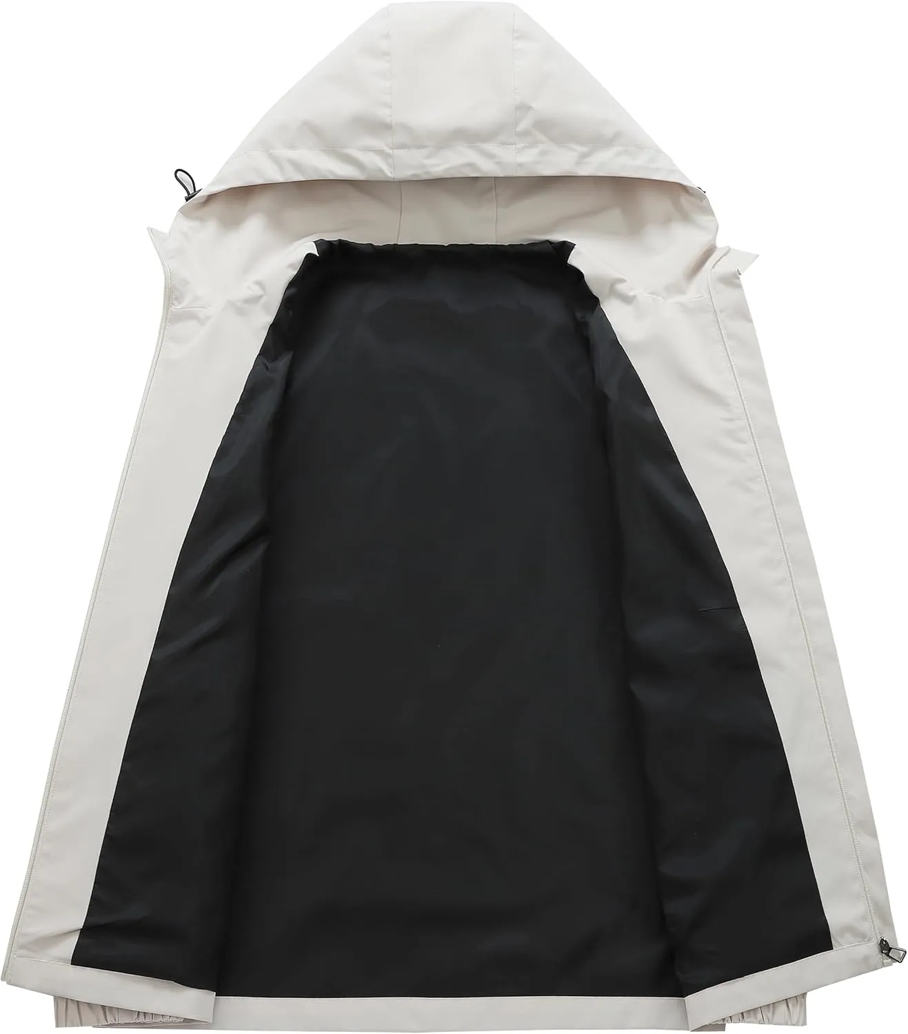 Breathable Waterproof Windproof Hooded Jacket Lightweight Raincoat for Hiking, Camping, Men Women (Outdoor Solid Color)
