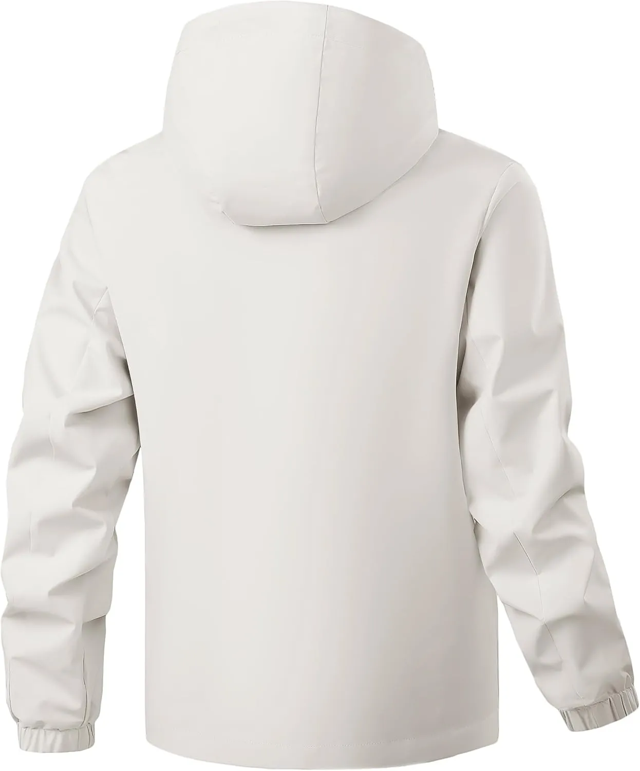 Breathable Waterproof Windproof Hooded Jacket Lightweight Raincoat for Hiking, Camping, Men Women (Outdoor Solid Color)