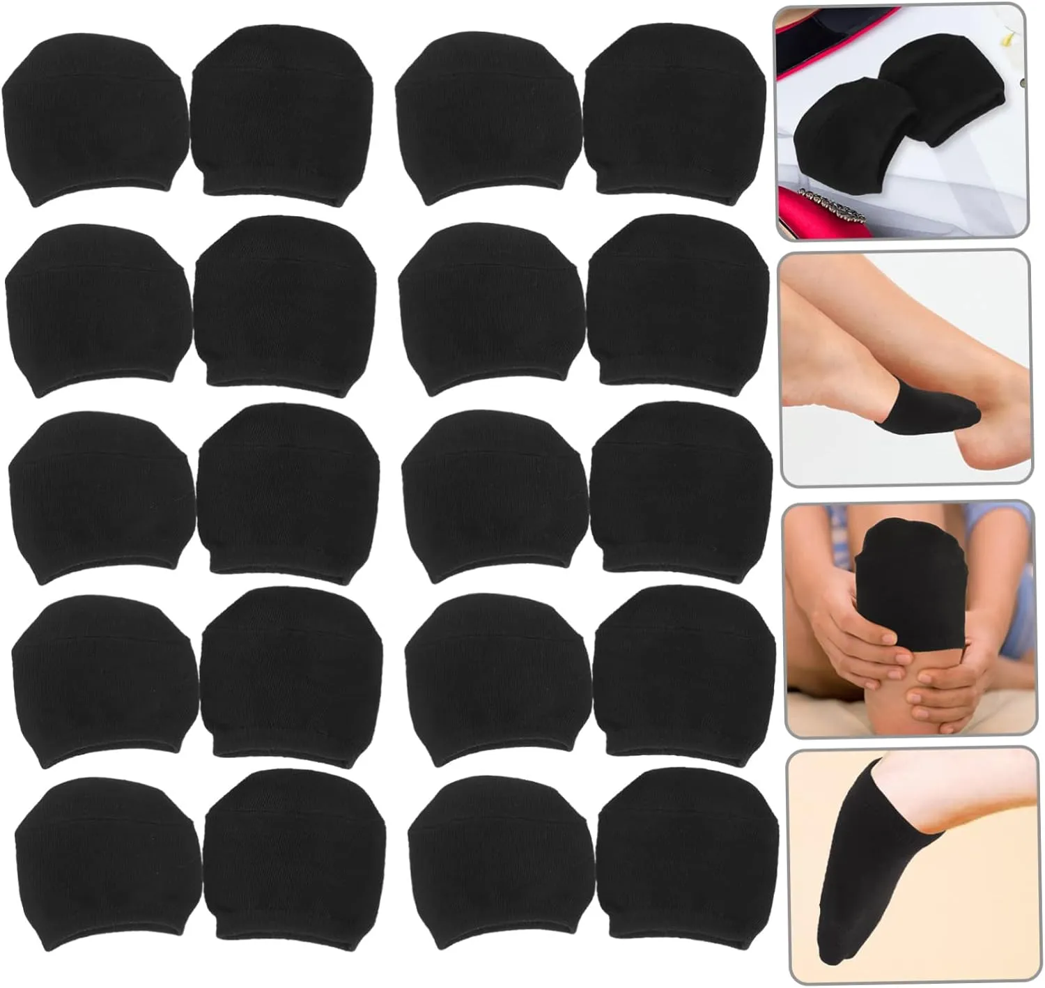 Cabilock Invisible Socks Half Palm Women's Cotton Socks 10 Pairs Comfortable No Show for High Heel