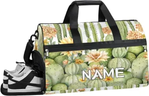 Cactus Summer Daisies Sports Gym Bag with Wet Pocket & Shoes Compartment Travel Duffel Bag for Women Men Custom Sports Gym Bag Personalized Overnight Stay Weekend Tote Beach Luggage