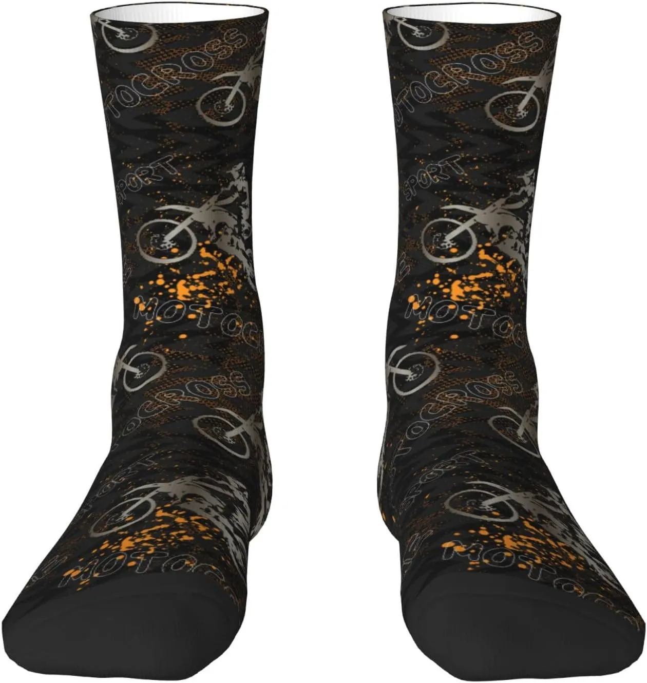 Car Racing Crew Socks Unisex Mid Calf Hiking Running Athletic Socks Colorful Print Socks