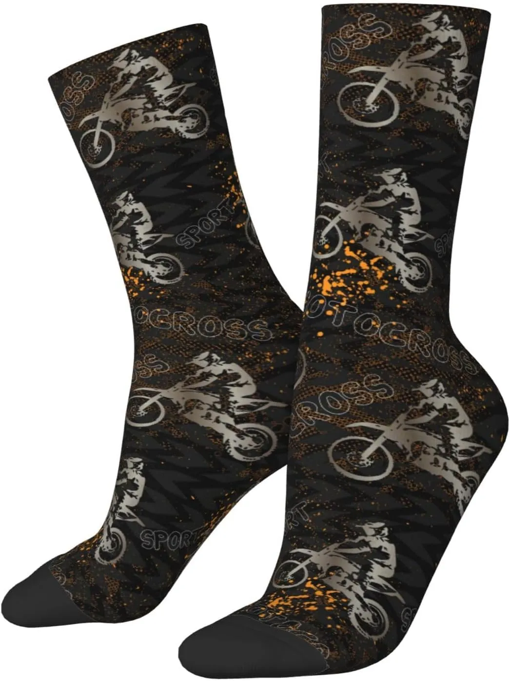 Car Racing Crew Socks Unisex Mid Calf Hiking Running Athletic Socks Colorful Print Socks