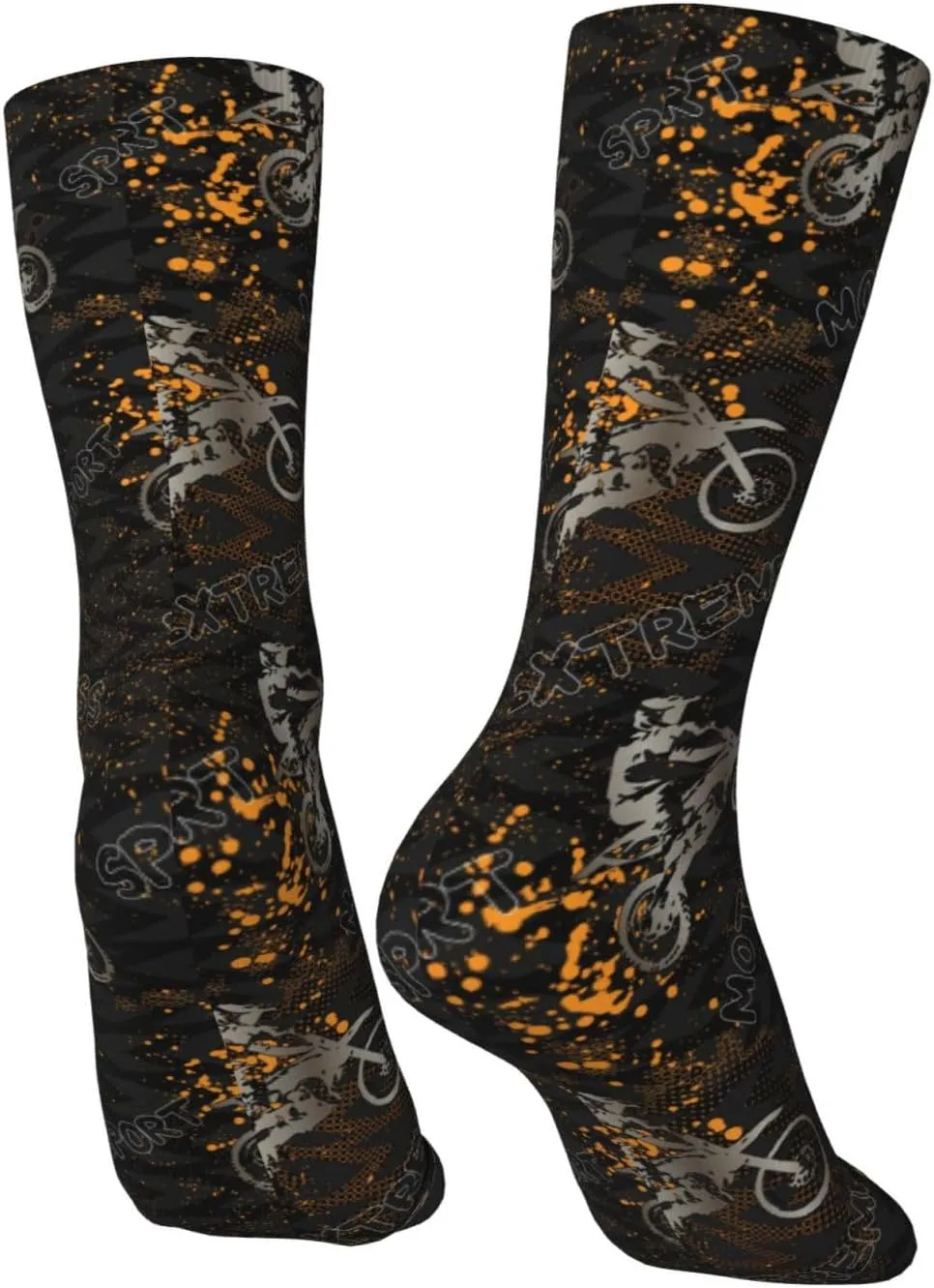 Car Racing Crew Socks Unisex Mid Calf Hiking Running Athletic Socks Colorful Print Socks