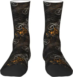 Car Racing Crew Socks Unisex Mid Calf Hiking Running Athletic Socks Colorful Print Socks