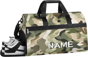 Charming Camouflage Patterns Sports Gym Bag with Wet Pocket & Shoes Compartment Travel Duffel Bag for Women Men Custom Sports Gym Bag Personalized Overnight Stay Weekend Tote Beach Luggage