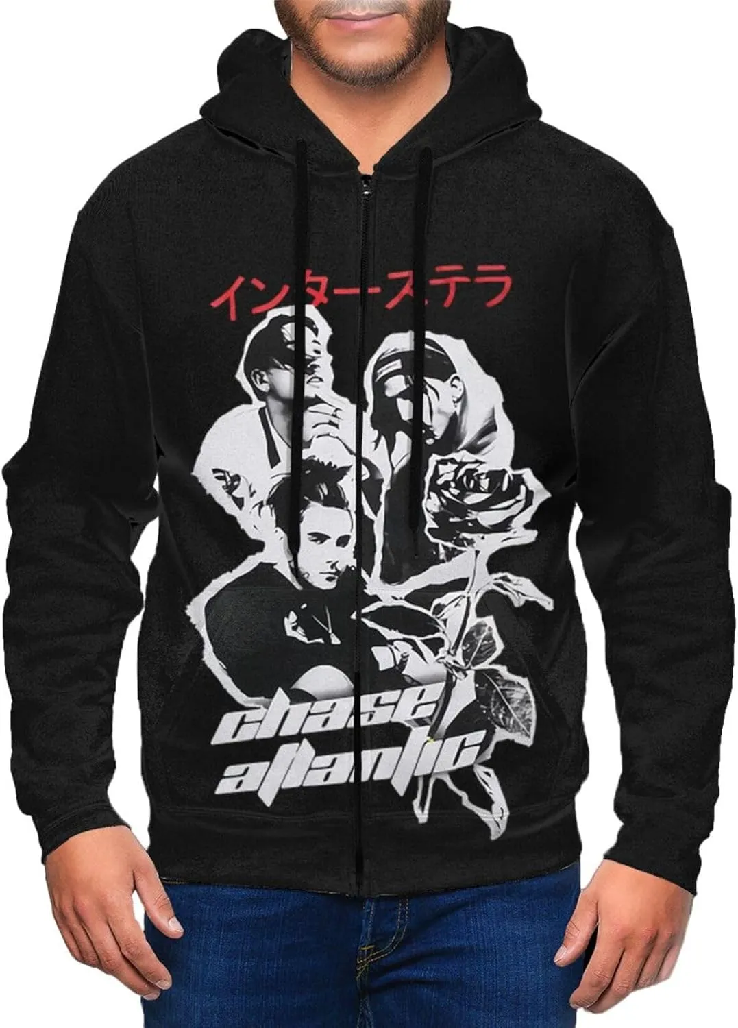Chase Music Atlantic Band Full Zip Hoodie Men'S Casual Sweatshirt Long Sleeve With Pocket Pullover Hoody