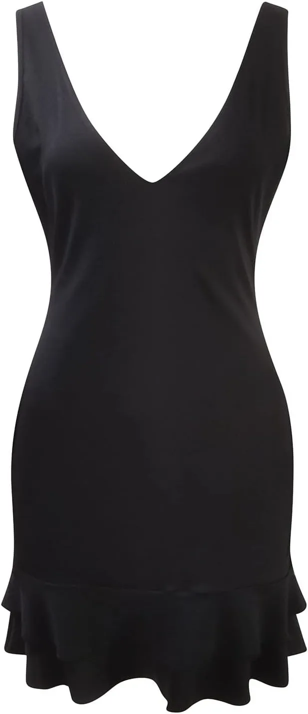 Cocktail Dresses for Women,2024 Summer Elegant Bodycon V Neck Party Dress,Trendy Pleated Irregular Hem Formal Dress