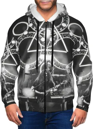 Coheed and Rock Band Cambria Man Hoodies Full Zip Sweatshirt Hooded Pullover Funny Long Sleeve with Kangaroo Pockets Teenager Oversized Drawstring T Shirt For Sports Small Black