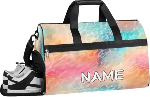 Colorful Animal Skin Sports Gym Bag with Wet Pocket & Shoes Compartment Travel Duffel Bag for Women Men Custom Sports Gym Bag Personalized Overnight Stay Weekend Tote Beach Luggage