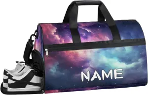 Colorful Galaxy Space Sports Gym Bag with Wet Pocket & Shoes Compartment Travel Duffel Bag for Women Men Custom Sports Gym Bag Personalized Overnight Stay Weekend Tote Beach Luggage